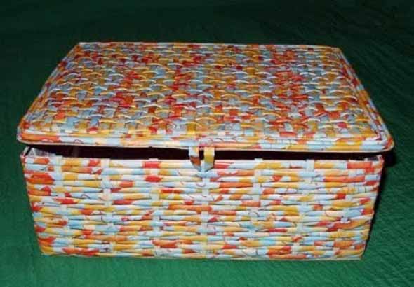 Jornais antigos – Como reciclar com artesanato 002