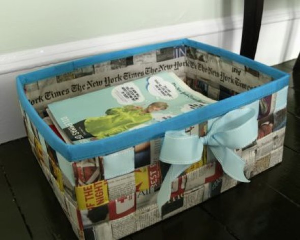 Jornais antigos – Como reciclar com artesanato 016