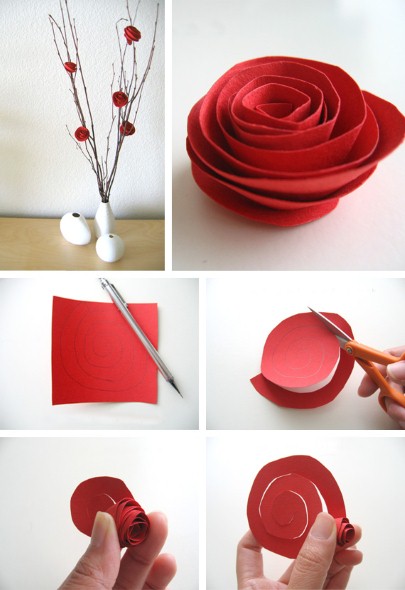 Como fazer flor de papel para decoração 05