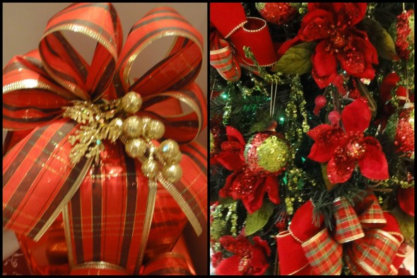 Laços de fita decorativos para o Natal 005