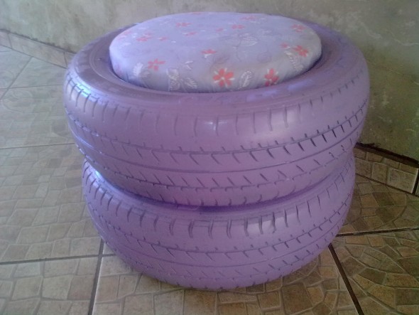 Puff artesanal de pneu reciclado 005