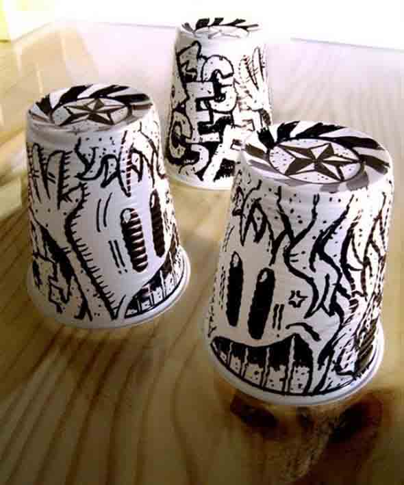 DIY – Como fazer arte com copos descartáveis 002