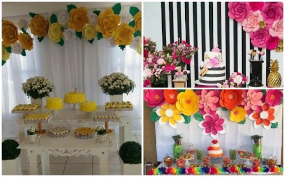 Decoração de festas com papel crepom